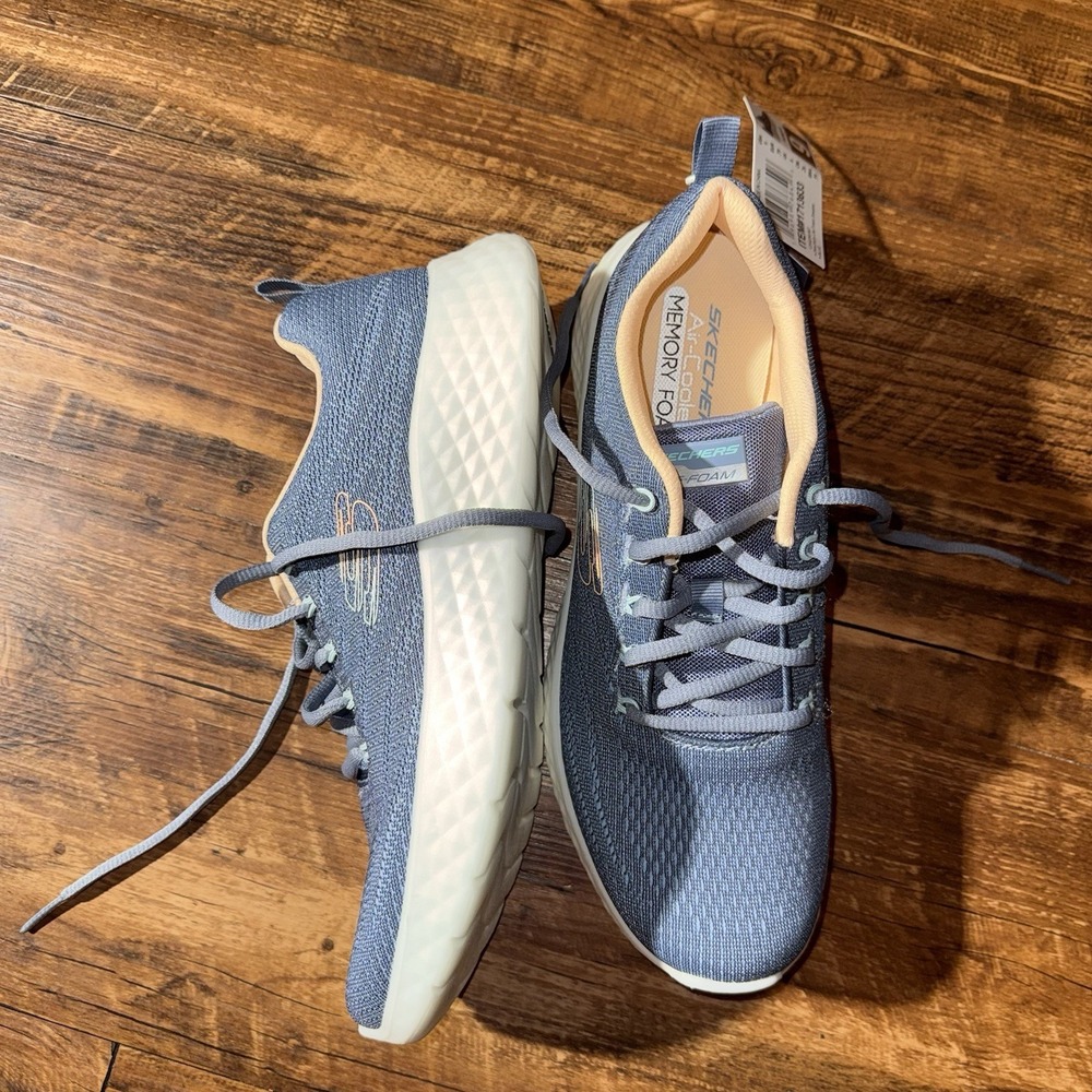 Skechers Lite Memory Foam Blue Women's Sneakers Comfort NEW Size 9